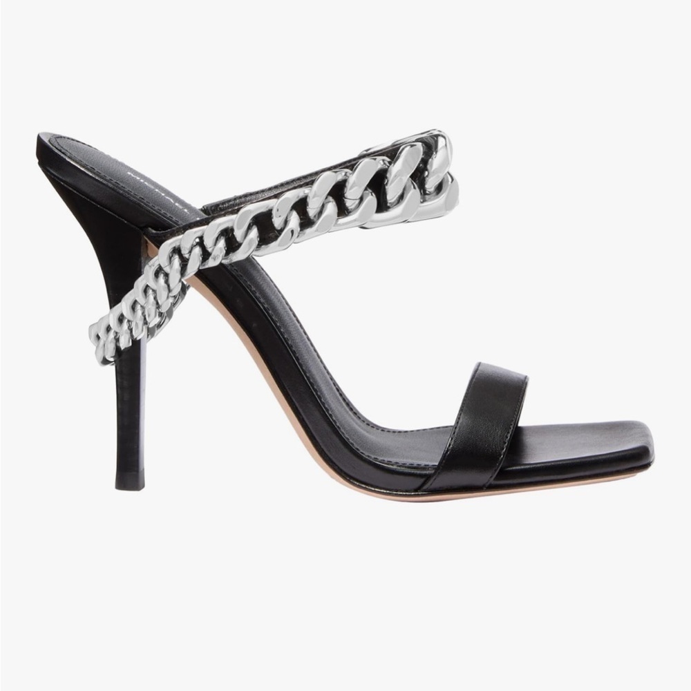 MICHAEL Michael Kors Black and Silver Chain Heels - Picture 2 of 6